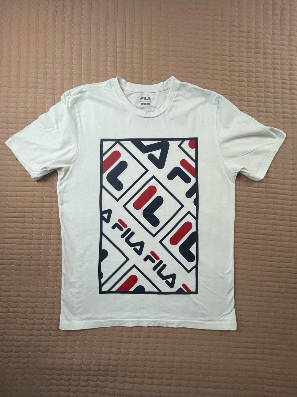 FILA Men's White Graphic Logo T-Shirt Small